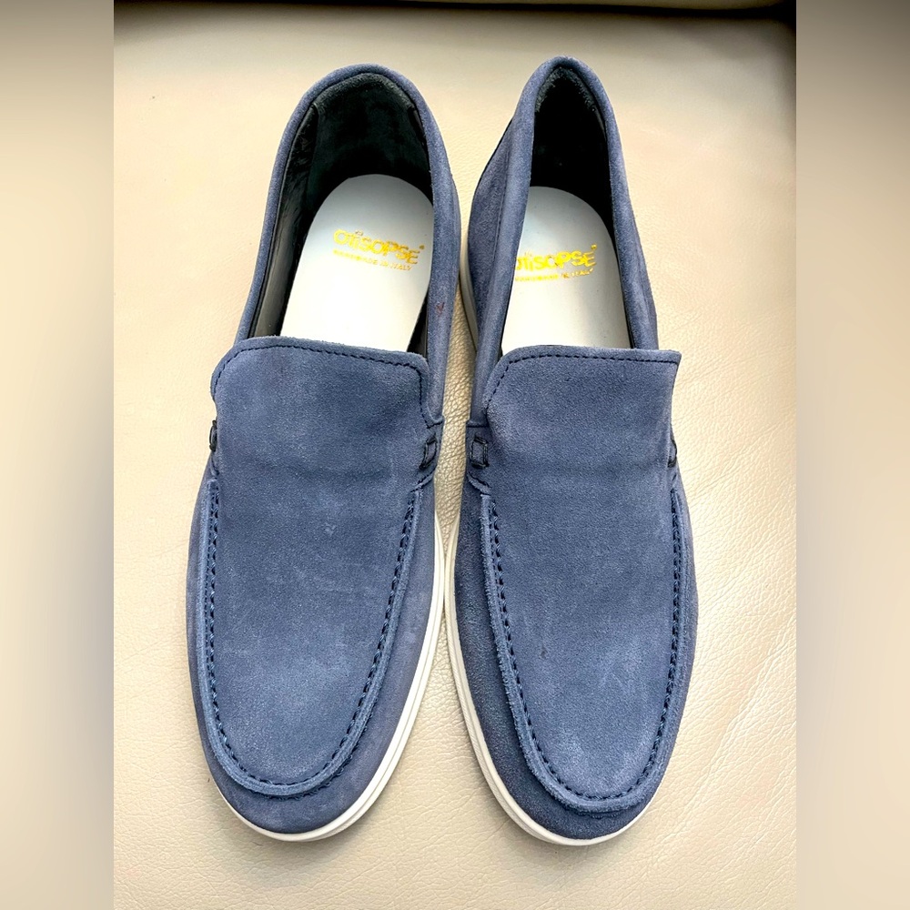 Otisopse  Italy 40  Denim blue Soft Suede Moccasin Loafer US Size 9